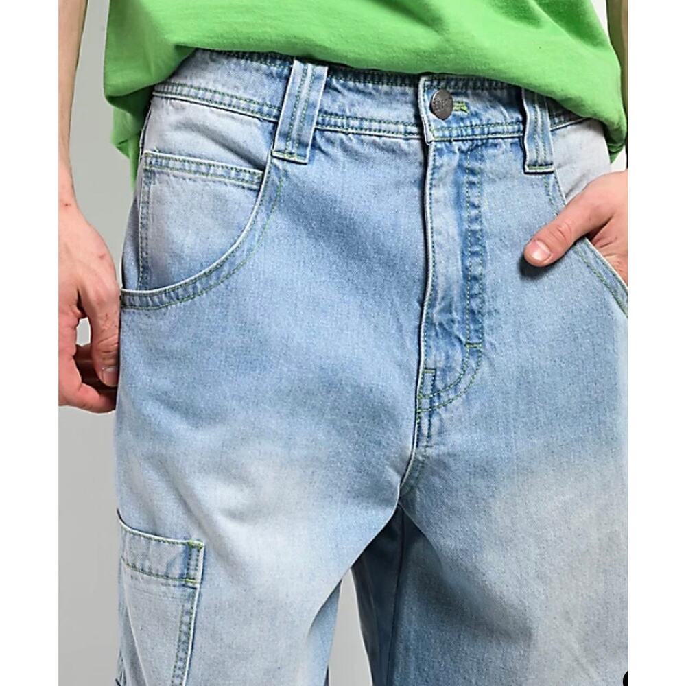 A.LAB Rave Light Blue Cargo Jeans, Size 30 - Picture 4 of 14